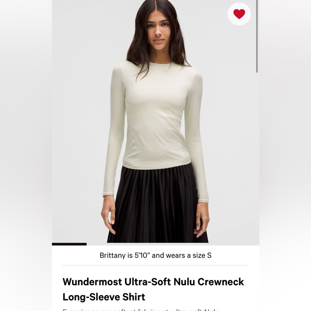 Lululemon Wundermost Ultra-Soft Nulu Crewneck
Long-Sleeve Shirt Bone Medium